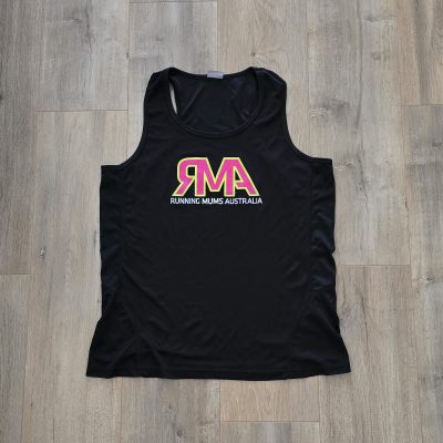 The Original RMA Black Singlet - 4x size18 left