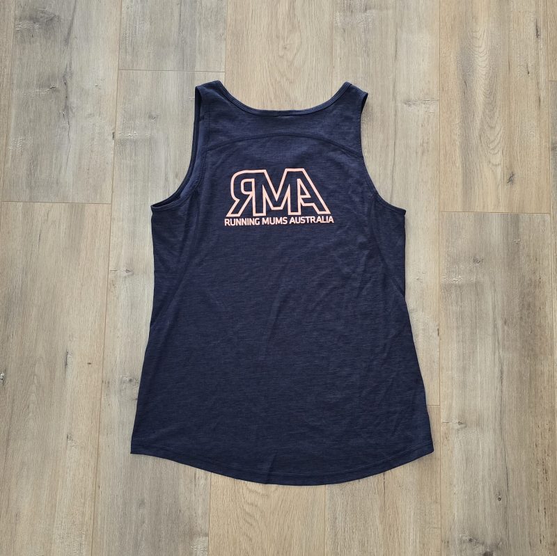 RMA Trail Tech singlet. Navy, Pink and Teal Marle. - Image 6