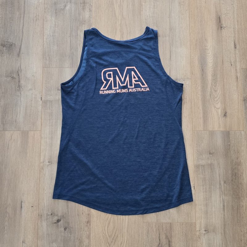 RMA Trail Tech singlet. Navy, Pink and Teal Marle. - Image 7