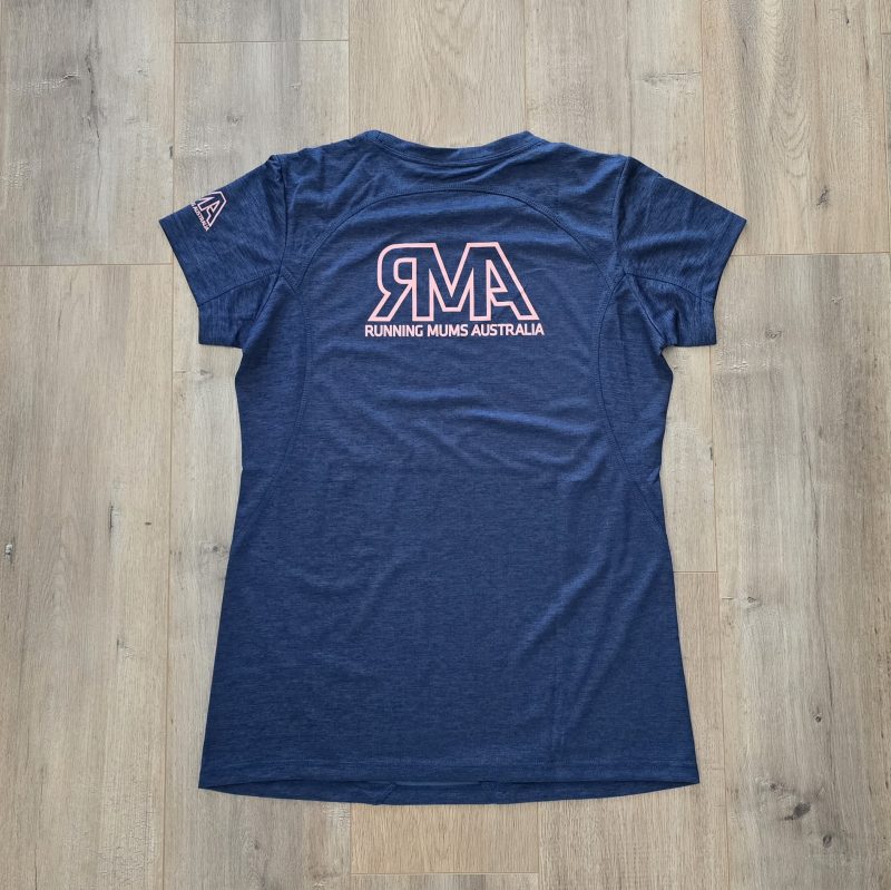 RMA Trail Tech tshirt. Navy, Pink and Teal Marle. - Image 5