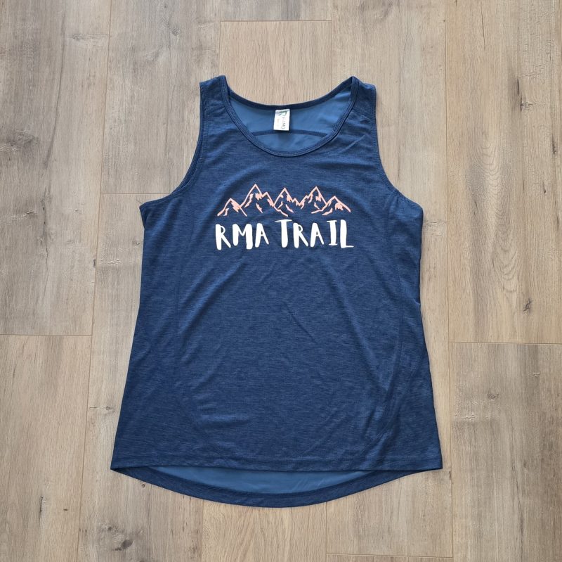 RMA Trail Tech singlet. Navy, Pink and Teal Marle. - Image 4
