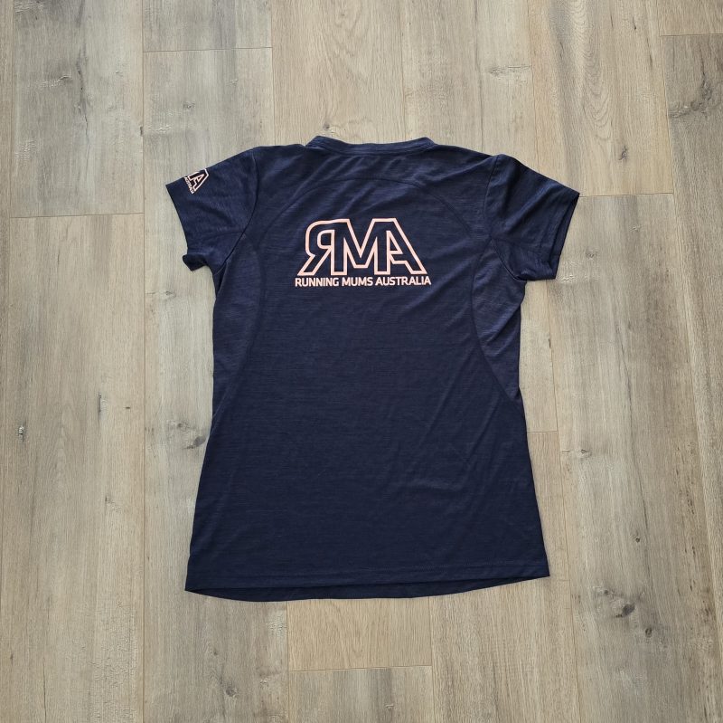 RMA Trail Tech tshirt. Navy, Pink and Teal Marle. - Image 7
